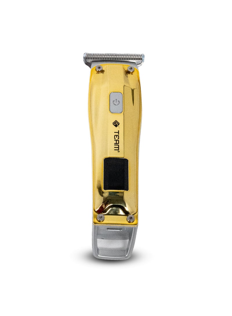 تيم TEAM Professional Rechargeable Hair Clipper for Men – Precision Trimmer with LED Display, 0.2mm Cutting Length, High-Speed Motor, Anti-Clip System,  Gold Finish - Image 1